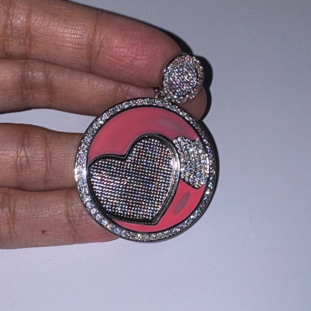 Memory picture pendant, pink heart picture charm, keepsake gift, Memory Charm